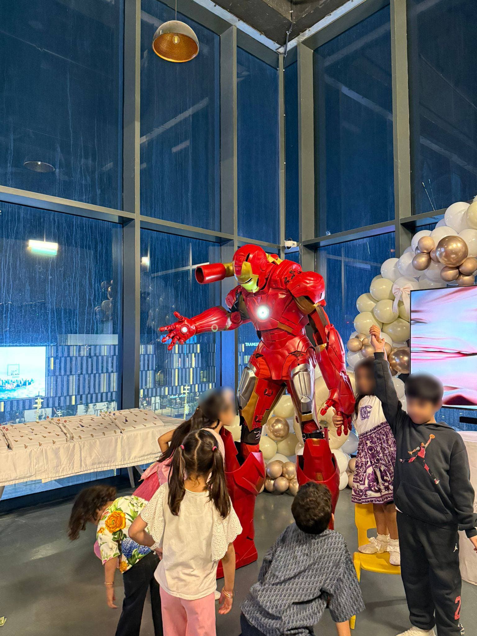 Iron Man with the kids